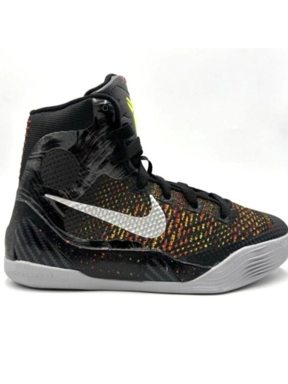 Nike Kobe IX Elite Youth 7Y Black And Metallic Basketball Silver 072026 - Picture 3 of 11